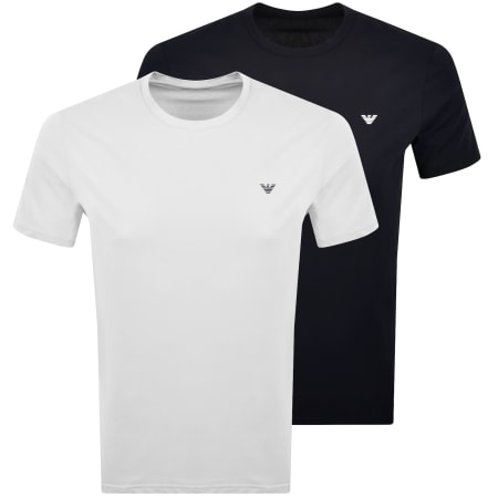 Emporio Armani 2 Pack Logo T Shirts | Mainline Menswear us